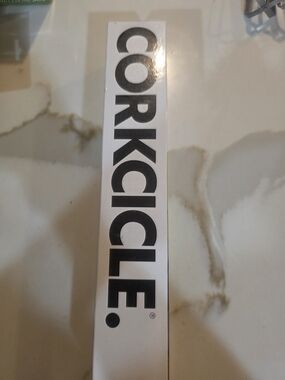 Corkcicle White Box with Grapes Graphic and Black Logo